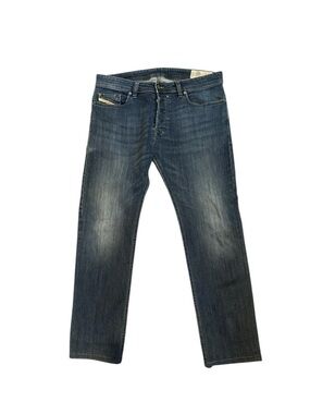 Diesel Jeans Mens 34x32  Blue Safado Regular Slim Straight Button Fly Denim